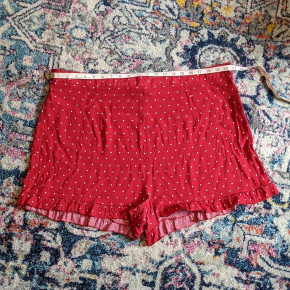 Forever 21 Pants - F21+ red & white ruffle polka dot shorts 3X